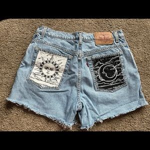 Levi shorts - custom hand painted
